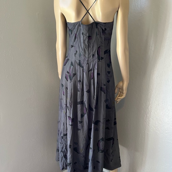 Banana Republic Midi Evening Size 4 Gray Chiffon Dress - Picture 2 of 6